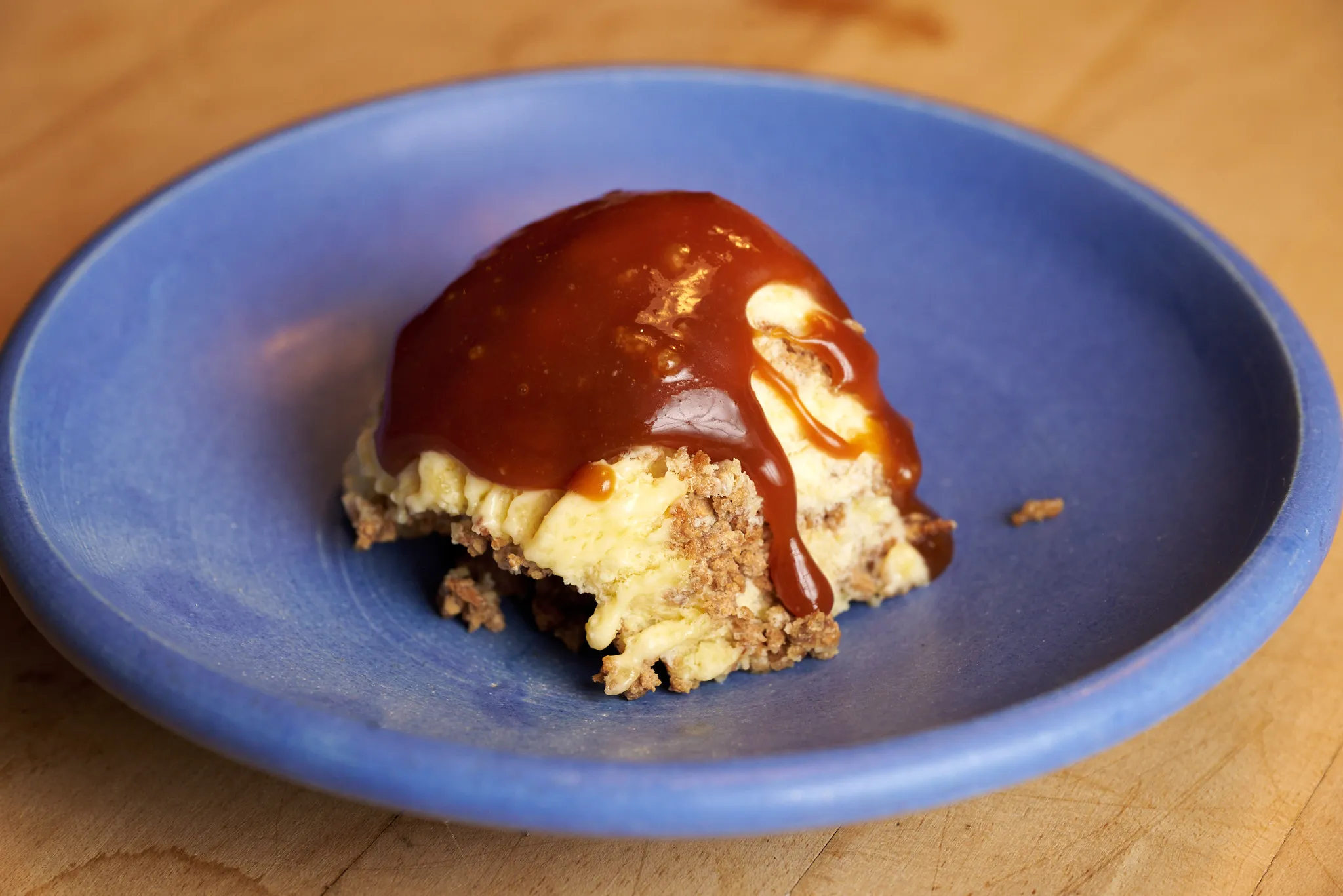 Grape-nuts semifreddo with miso caramel